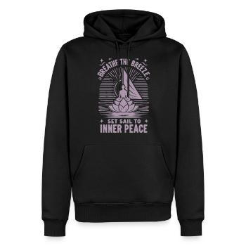 Segeln Yoga The Breeze Inner Peace - Männer Premium Bio Hoodie - Schwarz - Vorne - Nico (187cm)