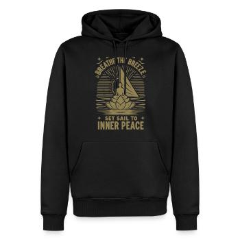 Segeln Yoga The Breeze Inner Peace - Männer Premium Bio Hoodie - Schwarz - Vorne - Nico (187cm)