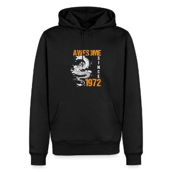 Drache Dragon 1972 72 Vintage Jahrgang Geschenk - Männer Premium Bio Hoodie - Schwarz - Vorne - Nico (187cm)