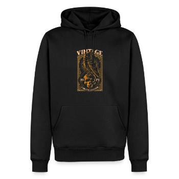 Rabe Totenkopf 1975 75 Vintage Jahrgang Geschenk - Männer Premium Bio Hoodie - Schwarz - Vorne - Nico (187cm)