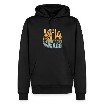 14ème anniversaire Tiger Cat Animals Lion Cadeau - Sweat à capuche Premium bio Homme - noir - Devant - Nico (187cm)