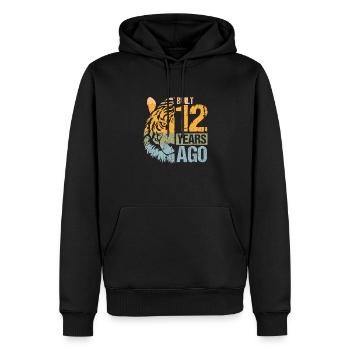 12. Geburtstag Tiger Katze Tiere Löwe Geschenk - Männer Premium Bio Hoodie - Schwarz - Vorne - Nico (187cm)