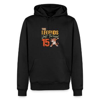 15. Geburtstag Tiger Katze Tiere Löwe Geschenk - Männer Premium Bio Hoodie - Schwarz - Vorne - Nico (187cm)