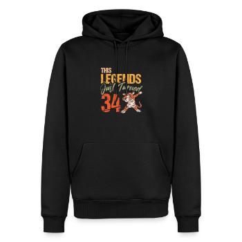 34. Geburtstag Tiger Katze Tiere Löwe Geschenk - Männer Premium Bio Hoodie - Schwarz - Vorne - Nico (187cm)