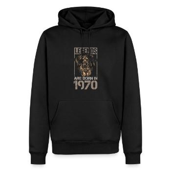 Birthday 1970 70 Retro Dog Rottweiler Gift - Men’s Premium Organic Hoodie - black - Front - Nico (187cm)