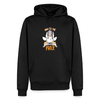 Anniversaire 1982 82 Penguin Penguins Cadeau - Sweat à capuche Premium bio Homme - noir - Devant - Nico (187cm)