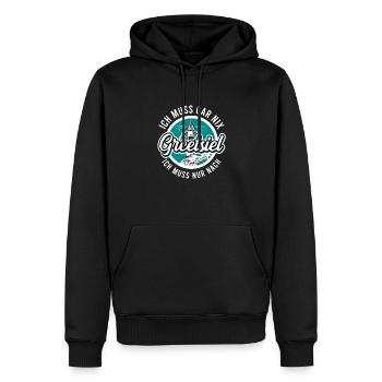 Greetsiel - Männer Premium Bio Hoodie - Schwarz - Vorne - Nico (187cm)