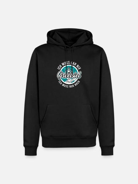 Greetsiel - Männer Premium Bio Hoodie - Schwarz