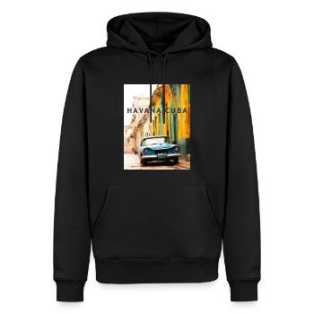 Oldtimer, Havana Cuba - Männer Premium Bio Hoodie - Schwarz - Vorne - Nico (187cm)