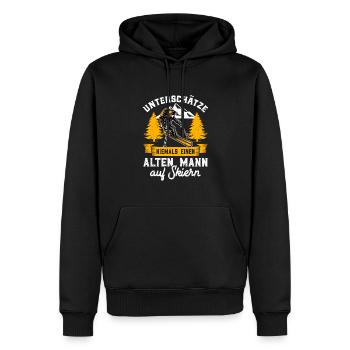 Skiurlaub - Männer Premium Bio Hoodie - Schwarz - Vorne - Nico (187cm)