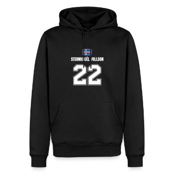Fußball Island Sauf Trikot Sternhagel Vollson 22 - Männer Premium Bio Hoodie - Schwarz - Vorne - Nico (187cm)