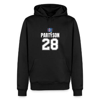 Fußball Island Sauf Trikot Partyson 28 - Männer Premium Bio Hoodie - Schwarz - Vorne - Nico (187cm)