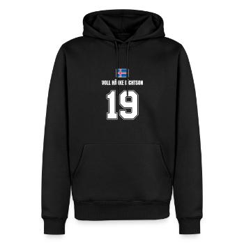 Fußball Island Sauf Trikot Voll Hakke Dichtson 19 - Männer Premium Bio Hoodie - Schwarz - Vorne - Nico (187cm)