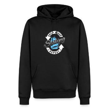 Segler Segelboot Eat Sleep Segeln Repeat - Männer Premium Bio Hoodie - Schwarz - Vorne - Nico (187cm)