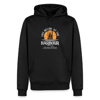 Segler Segelschiff Segelboot - Männer Premium Bio Hoodie - Schwarz - Vorne - Nico (187cm)