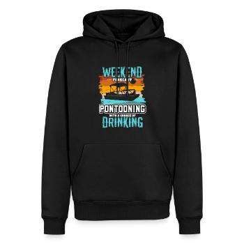Bateau ponton - Sweat à capuche Premium bio Homme - noir - Devant - Nico (187cm)