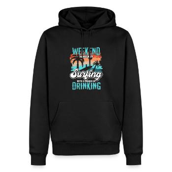 Surfeur - Sweat à capuche Premium bio Homme - noir - Devant - Nico (187cm)