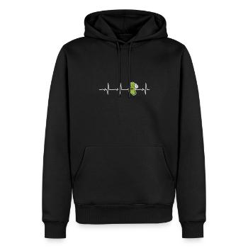 Lustiges Gurkenliebhaber Wortspiel Gurken Hearbeat - Männer Premium Bio Hoodie - Schwarz - Vorne - Nico (187cm)