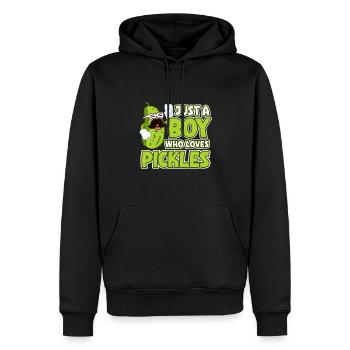 Lustiges Gurkenliebhaber Wortspiel Just a boy who - Männer Premium Bio Hoodie - Schwarz - Vorne - Nico (187cm)