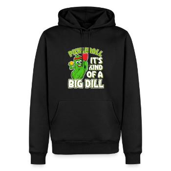 Lustiges Gurkenliebhaber Pickleball - Männer Premium Bio Hoodie - Schwarz - Vorne - Nico (187cm)