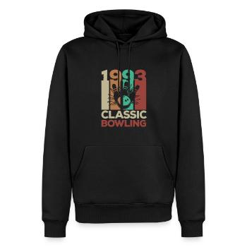 1993 30. Geburtstag Vintage Retro Bowling - Männer Premium Bio Hoodie - Schwarz - Vorne - Nico (187cm)