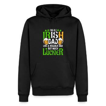 Drôle de père irlandais de la Saint-Patrick - Sweat à capuche Premium bio Homme - noir - Devant - Nico (187cm)