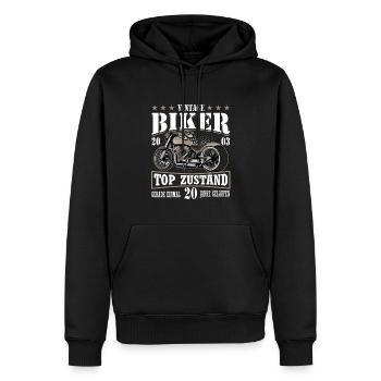 20 Geburtstag Mann Motorrad - Männer Premium Bio Hoodie - Schwarz - Vorne - Nico (187cm)