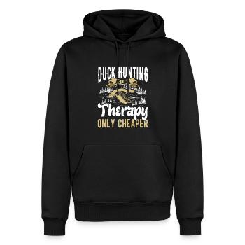 Chasseurs de canards Chiens de chasse aux canards excursion de chasse - Sweat à capuche Premium bio Homme - noir - Devant - Nico (187cm)