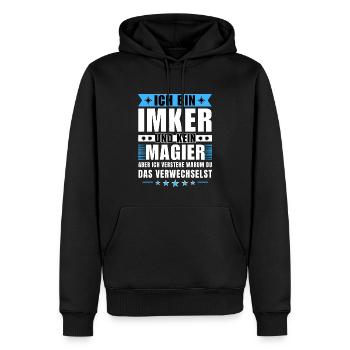 Ich bin Imker und kein Magier - Männer Premium Bio Hoodie - Schwarz - Vorne - Nico (187cm)