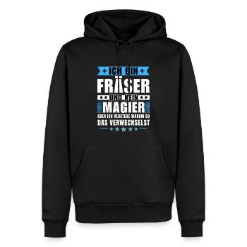 Ich bin Fräser und kein Magier - Männer Premium Bio Hoodie - Schwarz - Vorne - Nico (187cm)