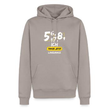 5,6,7,8 ich tanze jetzt Linedance - Männer Premium Bio Hoodie - Taupe - Vorne - Nico (187cm)