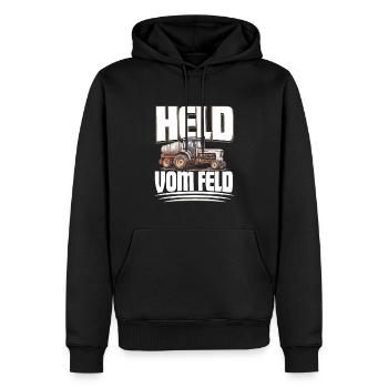 Landwirt Held Vom Feld - Männer Premium Bio Hoodie - Schwarz - Vorne - Nico (187cm)