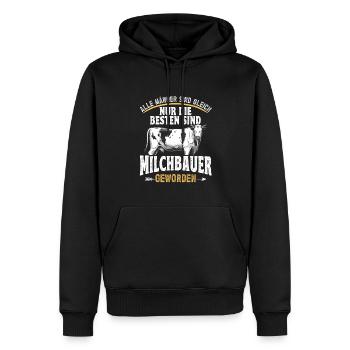 Landwirt Nur die besten sind Milchbauer Kuhbauer - Männer Premium Bio Hoodie - Schwarz - Vorne - Nico (187cm)