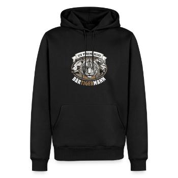 Vikinger Bär Tiger Mann Bärtigermann Wortspiel - Männer Premium Bio Hoodie - Schwarz - Vorne - Nico (187cm)