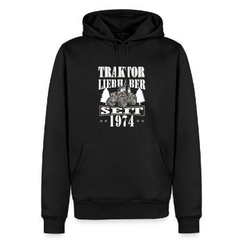50 Geburtstag 1974 Landwirt Traktor Fan - Männer Premium Bio Hoodie - Schwarz - Vorne - Nico (187cm)