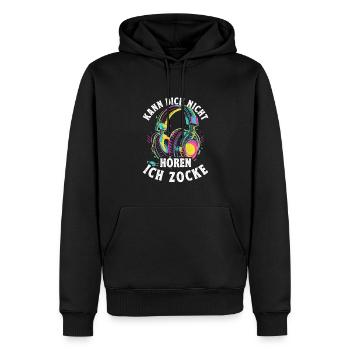 Kann Dich Nicht Hören Ich Zocke Zocker Headset - Männer Premium Bio Hoodie - Schwarz - Vorne - Nico (187cm)