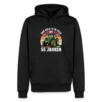 Der held Vom Feld Traktor 28 Geburtstag - Männer Premium Bio Hoodie - Schwarz - Vorne - Nico (187cm)