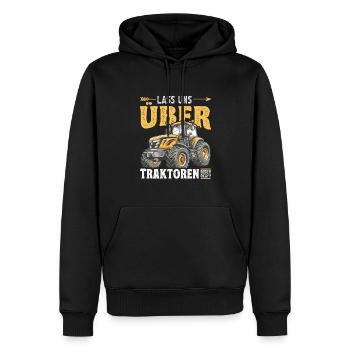 Landwirt Traktorfan Traktor Lass uns über - Männer Premium Bio Hoodie - Schwarz - Vorne - Nico (187cm)