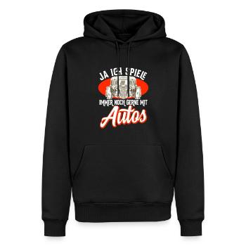 Mécanicien automobile Mécanicien avec qui je joue encore - Sweat à capuche Premium bio Homme - noir - Devant - Nico (187cm)