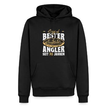 Idée cadeau de pêcheur drôle de pêcheur de passe-temps pour le 70e - Sweat à capuche Premium bio Homme - noir - Devant - Nico (187cm)