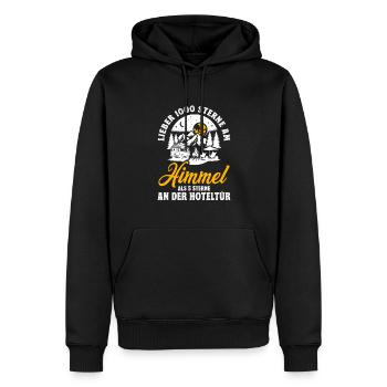 Camping Lieber 1000 Sterne am Himmel als 5 Sterne - Männer Premium Bio Hoodie - Schwarz - Vorne - Nico (187cm)