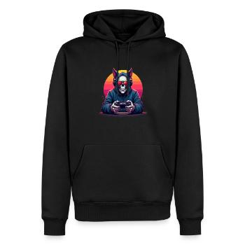 Lunettes de soleil et casques gamer skull en pop - Sweat à capuche Premium bio Homme - noir - Devant - Nico (187cm)