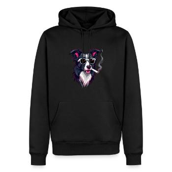 Border Collie Lunettes de soleil Smoking Border - Sweat à capuche Premium bio Homme - noir - Devant - Nico (187cm)