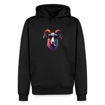 Bulldogge mit Sonnenbrille Tier Motiv rauchende - Männer Premium Bio Hoodie - Schwarz - Vorne - Nico (187cm)