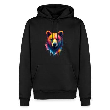 Bear Colorful Art Artwork Animal Motif Bears - Men’s Premium Organic Hoodie - black - Front - Nico (187cm)