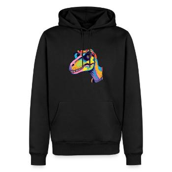 T-Rex Kunst Kunstwerk Pop Art T-Rex - Männer Premium Bio Hoodie - Schwarz - Vorne - Nico (187cm)