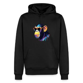 Schimpanse Kunst Kunstwerk Pop Art Schimpansen - Männer Premium Bio Hoodie - Schwarz - Vorne - Nico (187cm)