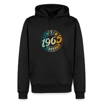 60e anniversaire 1965 Edition limitée 60 ans - Sweat à capuche Premium bio Homme - noir - Devant - Nico (187cm)
