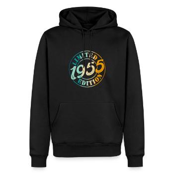70. Geburtstag 1955 Limited Edition 70 Jahre - Männer Premium Bio Hoodie - Schwarz - Vorne - Nico (187cm)