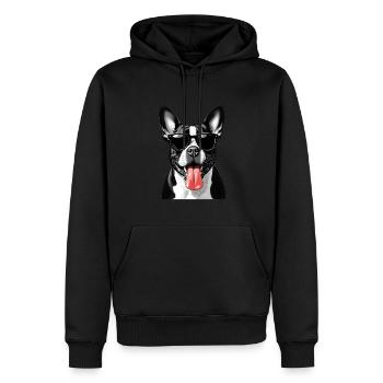 Bulldogge Hund Tier Motiv lustiges Bulldoggen - Männer Premium Bio Hoodie - Schwarz - Vorne - Nico (187cm)